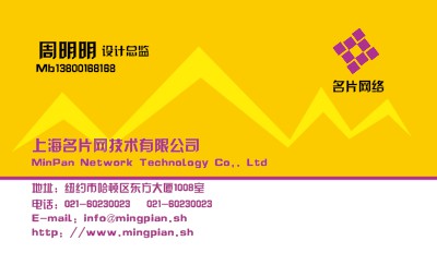 紫黄背景炫彩商务名片设计