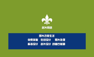 彩色浅绿色色块背景名片设计