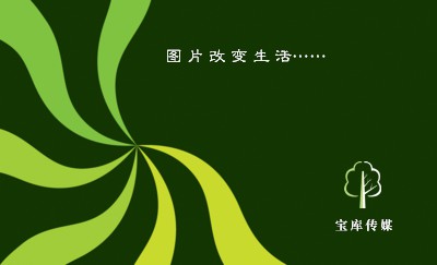 简洁绿色名片制作