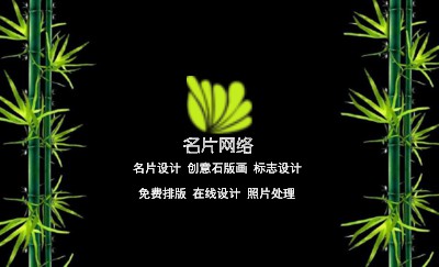 炫彩型竹子名片模板