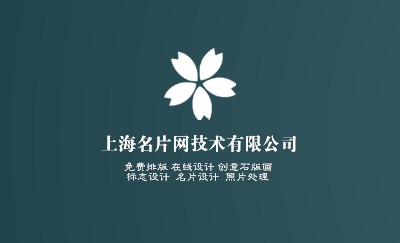 深蓝色光影交错名片设计