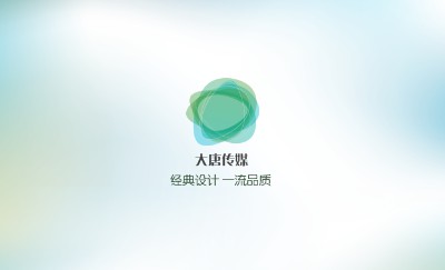 光晕蓝色幻影商务名片设计