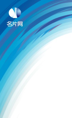蓝色典雅型边纹艺术竖版名片模板