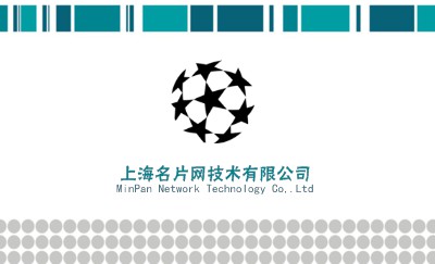 简单蓝白格格商务名片设计