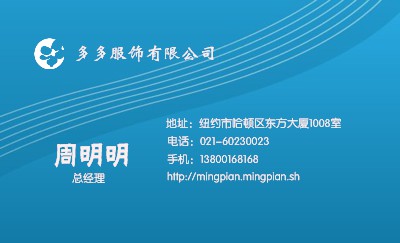 简洁型蓝色风格艺术名片设计