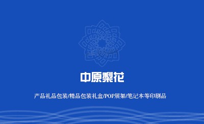 中原蓝色包装名片设计