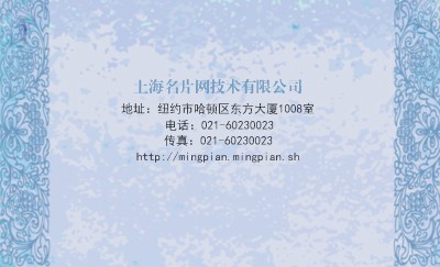 中国风湖蓝色工艺宣传名片设计