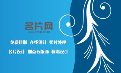 蓝白简洁花穗名片模板