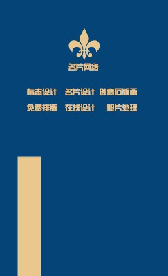 蓝色简洁方块商务竖版名片制作