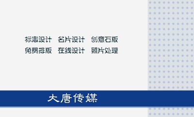 蓝点白底商务名片制作