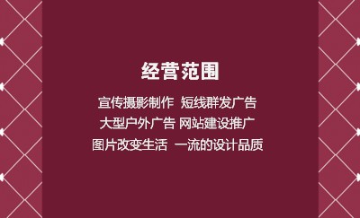 简洁型紫红网格名片制作