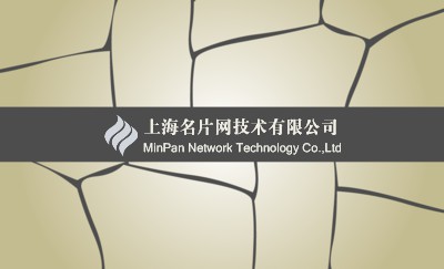 浅黄底纹皲裂造型图案名片设计