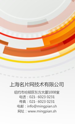 潮流光圈竖版名片设计