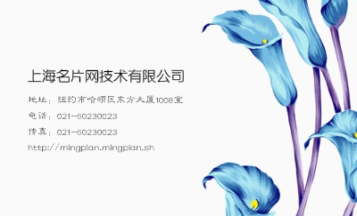 马蹄莲花型白底名片设计