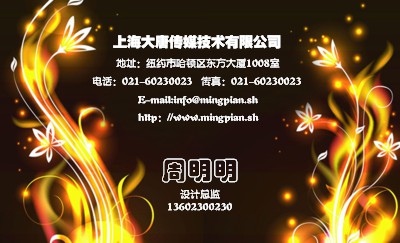 黑底个性花纹艺术名片设计