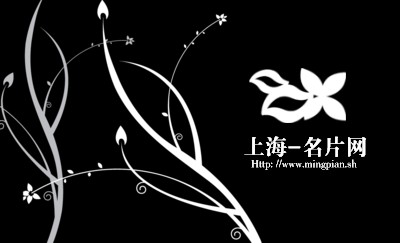 黑白意境花纹个性名片设计