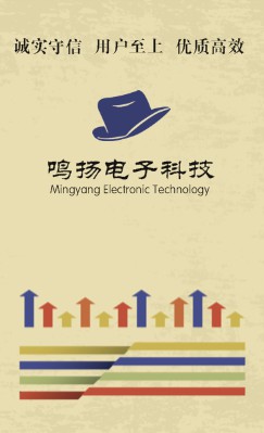 复古黄背景电脑手机竖版名片模板