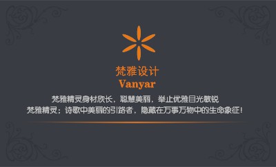 橙色教育类艺术名片模板