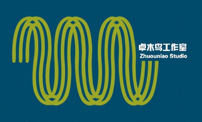 绿与蓝创意线条造型名片设计
