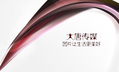 简洁红色弧形商务名片设计