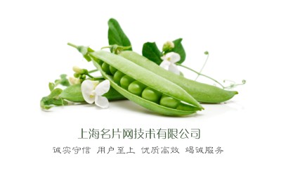 绿色蔬菜豌豆批发零售名片设计