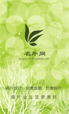 绿色梦幻艺术竖版名片制作