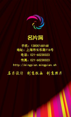 炫酷型彩色阴影叠加艺术竖版名片制作