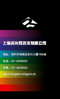 炫彩型黑底艺术竖版名片制作